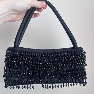 Elegant Black Beaded Women's Bag